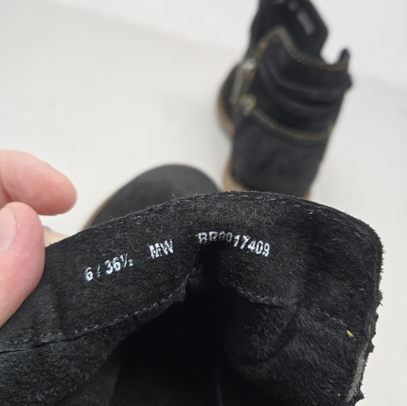 Born Womens Ankle Boots Sz 6 Wynter Black Suede Leather Casual Comfort Everyday - Picture 13 of 13